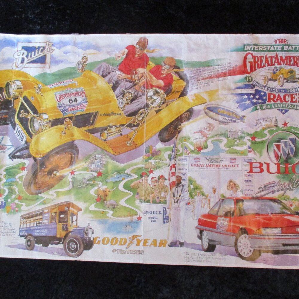 Vintage 92 Interstate Batteries Great American 10th Anniversary Wall Art Poster